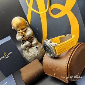 تصویر ساعت برایتلینگ دیجیتال وآنالوگ پرفشنال زرد برایتلینگ ( Breitling )