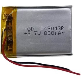 تصویر باتری لیتیوم پلیمری 043043 با ولتاژ 3.7V و ظرفیت 800mAh برند generic Li-Po Battery 043043 3.7V 800mAh