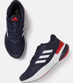 تصویر کتانی مردانه آدیداس سایز ۴۳ رنگ سفید و سرمه ای 