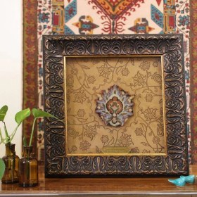 تصویر 00107008-قاب فرش گوهرشاد (40×40) ترنج فرش دستباف حرم امام رضا علیه‌السلام 