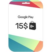 تصویر گیفت کارت Google Play آمریکا 15 دلاری 
