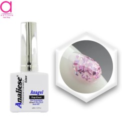 تصویر تاپ ژل فویل کاشت ناخن رزگلد 3 آنالیز Analiese 