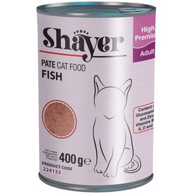 تصویر کنسرو گربه شایر طعم ماهی 400 گرم Shayer Fish Pate Food For Cats 400g