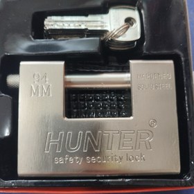 تصویر قفل کتابی فولادی سایز 94 میلیمتر HUNTER Hunter hard lock 94mm