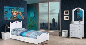 تصویر تخت خواب یک نفره مدل روما بدون کشو بدون تشک(پس کرایه) 