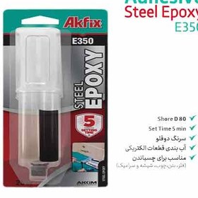 تصویر چسب دوقلوی استیل E350 آکفیکس 