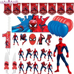 تصویر مجموعه 38 عددی دکور و تزیین تم تولد مرد عنکبوتی اسپایدرمن عدد 01 