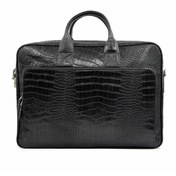 تصویر کیف اداری، لپ تاپ و دانشجویی اسپورت چرم تبریز روکو مشکی مدل گارد 