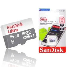 تصویر کارت حافظه microSDHC سن دیسک مدل Ultra کلاس 10 استاندارد UHS-I U1 سرعت 80MBps 533X ظرفیت 16 گیگابایت 