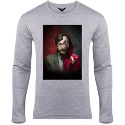 تصویر تیشرت آستین بلند مردانه طرح money heist کد 2129 
