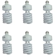 تصویر لامپ کم مصرف 44 وات آذرخش بسته 6 عددی (مهتابی) 