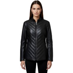 تصویر کاپشن زنانه چرم مدل جورجیا سایز ۳۸ 