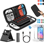 تصویر کیف محافظ و لوازم 10 کاره چند منظوره نینتندو سوییچ OLED 