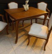 تصویر میز تک فرانسوی چوبی 4 نفره 