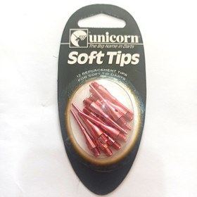 تصویر نوک پلاستیکی دارت برند یونیکورن SOFT TIP بسته 12عددی_ رنگ صورتی 