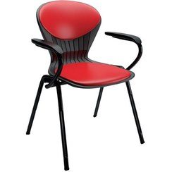 تصویر صندلی انتظار مدل صدفی ثابت دسته دار کد 409A 