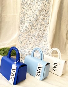 تصویر مینی بگ دوشی و دستی سایز کوچک رنگ نارنجی-سفید برند ZARA Mini bag