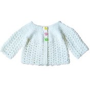 تصویر ژاکت نوزادی دستبافت سایز 0 تا 3 ماه 