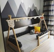 تصویر تخت خواب چوبی نوزاد مونته سوری روستیک دکور مدل ZA200 - قهوه ای ا Teenage's bed Teenage's bed