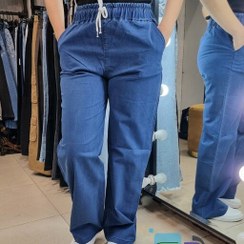 تصویر شلوار نیم بگ کمرکش لی کاغذی زنانه سایز فری 