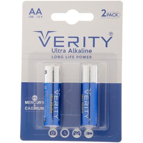 تصویر باتری قلمی وریتی مدل VERITY LR6-S Super Alkaline بسته دو عددی Verity Ultra Alkaline LR06 1.5V AA Battery 2 Of Pack