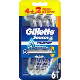تصویر ژیلت مدل SENSOR3 بسته 6 عددی | gillette-sensor 3 comfort 