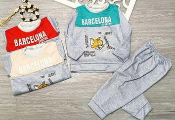 تصویر بلوز شلوار پسرانه گربه بارسلونا 