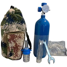 تصویر کپسول اکسیژن 2 لیتری کوله ای فولادی steel oxygen cylinder 2liter