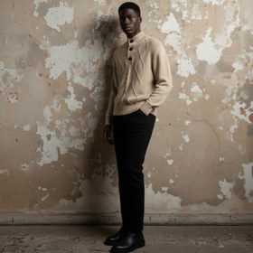 تصویر بافت کابل‌دار مردانه Milano - یقه ایستاده 