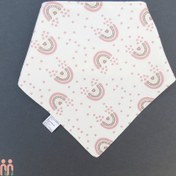 تصویر دستمال گردن و پیشبند نوزاد و کودک وارداتی 2 لایه نخی رنگین کمان قلبی Baby Triangle cotton bibs 