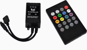 تصویر کنترلر RGB موزیکال 12 ولت 6 آمپر ریموت دار IR (حرفه ای - حافظه دار) Controller RGB Musical 12v-6A- IR