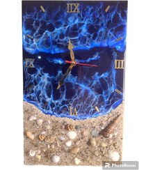 تصویر ساعت دیواری رزینی ساحل موج ودریا سایز۲۵×۴۰ 