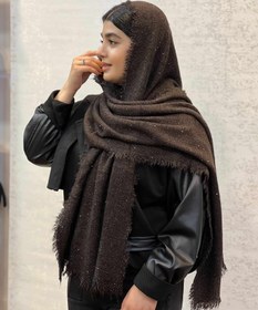 تصویر شال بوکله پولکی - آبی 