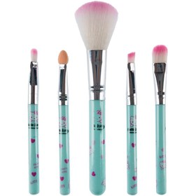 تصویر ست براش فانتزی 5عددی هلو کیتی سبز Hello Kitty Brush Set 5pcs