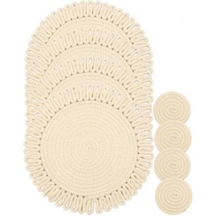 تصویر زیر بشقابی و زیر لیوانی قیطان دوزی شده مدل s4.4 - 1 عدد / 