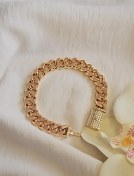 تصویر دستبند کارتیه نگین دار آبکاری طلایی برند ژوپینگ XUPING 