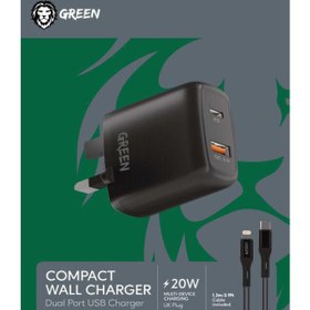 تصویر شارژر دیواری گرین 20 واتی مدل Green Lion Green Lion Wall Charger 20W