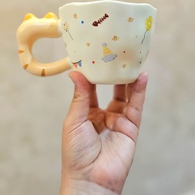 تصویر خرید ماگ گربه ای مدل لته خوری کد 635 