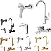 تصویر ست شیرآلات البرز روز مدل آلپاین رنگ طلایی مات 