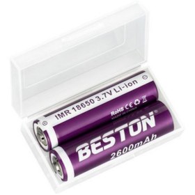 تصویر باتری لیتیوم یون قابل شارژ بستون مدل IMR18650 LI-ION ظرفیت 2600 میلی آمپر ساعت بسته 2 عددی 