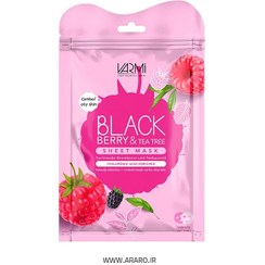 تصویر دبل شیت ماسک آبرسان تمشک و روغن درخت چای وارمی Varmi Blackberry And Tea Tree Double Sheet Mask