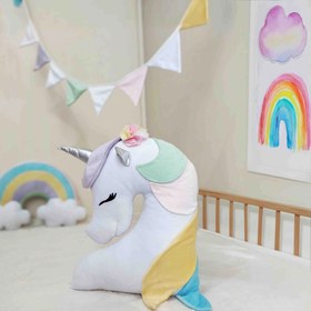 تصویر کوسن فانتزی یونیکورن اتاق کودک unicorn plush cushion