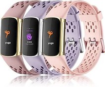 تصویر Maledan سازگار با Fitbit Charge 5 Bands Women Men - بند ورزشی تنفسی بند مچبند جایگزین نرم ضد آب برای Fitbit Charge 5 Advanced Fitness Tracker, 3 Pack - ارسال 15 الی 20 روز کاری 