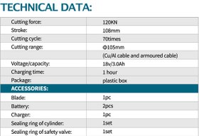 تصویر کابل بر هیدرولیک شارژی تا قطر 105 میلیمتر مدل EB-105 زوپر zupper 