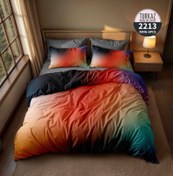 تصویر روتختی دو نفره 8 تکه ترکاز طرح هارمونی 2213 