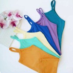 تصویر تاپ دخترانه یقه گرد مدل ۴۹۵ رنگ مشکی 