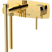 تصویر شیر توالت توکار بهفر طلایی براق کامو 