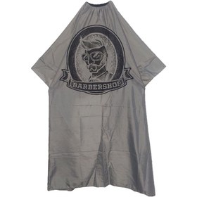 تصویر پیشبند آرایشگری طوسی طرح barber قد 160کد 405 