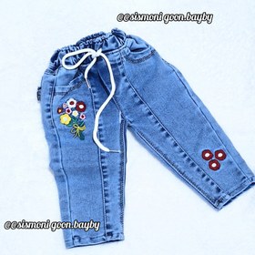 تصویر شلوار لی تکی طرح گل 