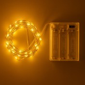 تصویر ریسه LED مفتولی طول 10 متری (باتری) 